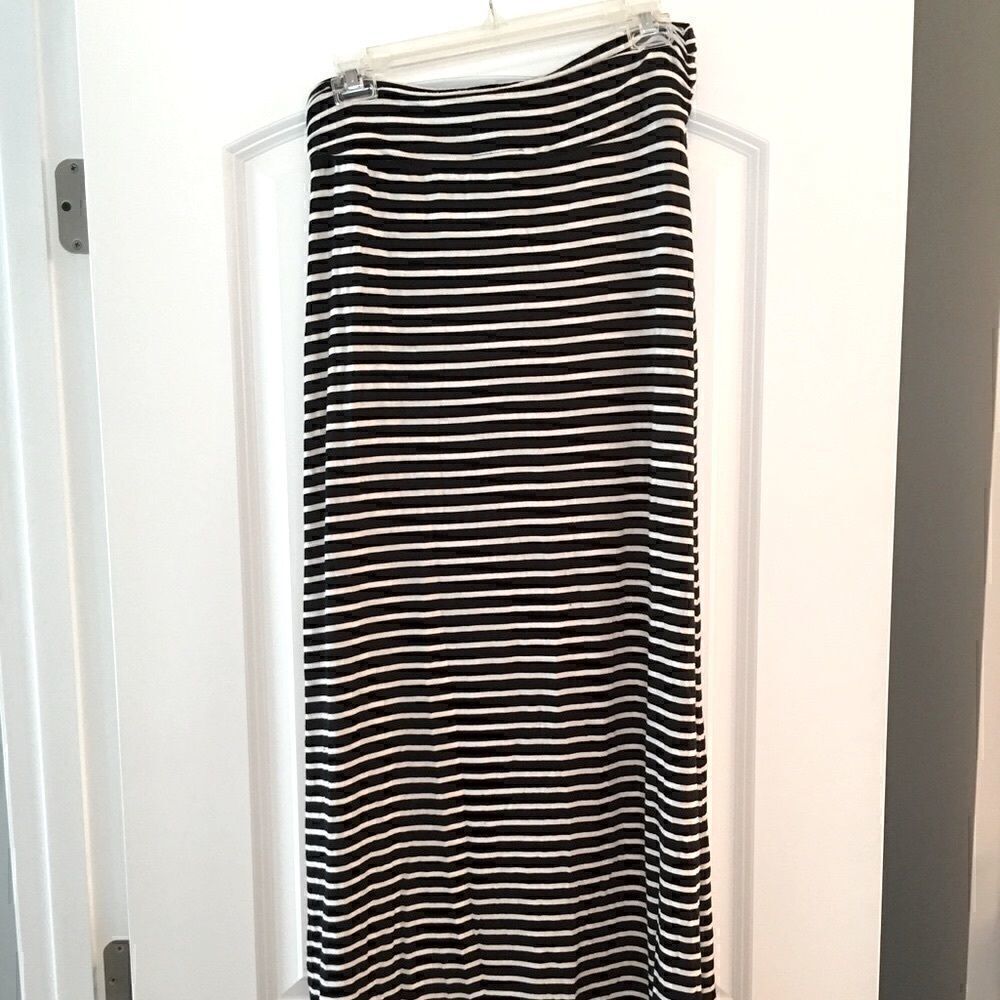 J.Crew navy and white stripe stretchy maxi skirt size XS - Picture 6 of 8